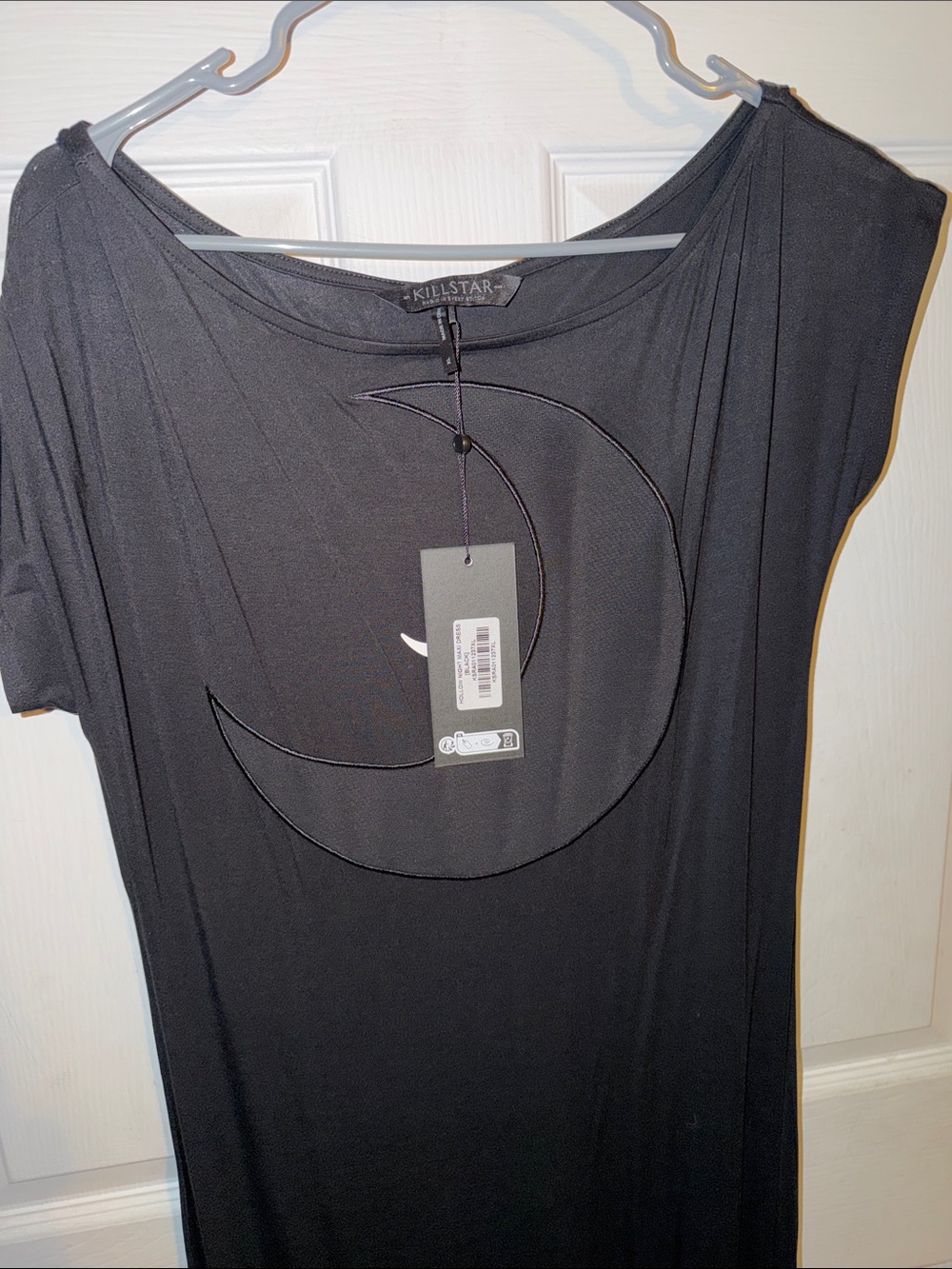 Killstar Black Crescent Moon Short Sleeve Tee - Gothic Minimalist